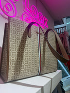 Bolso Tommy Hilfiger tote monograma beige