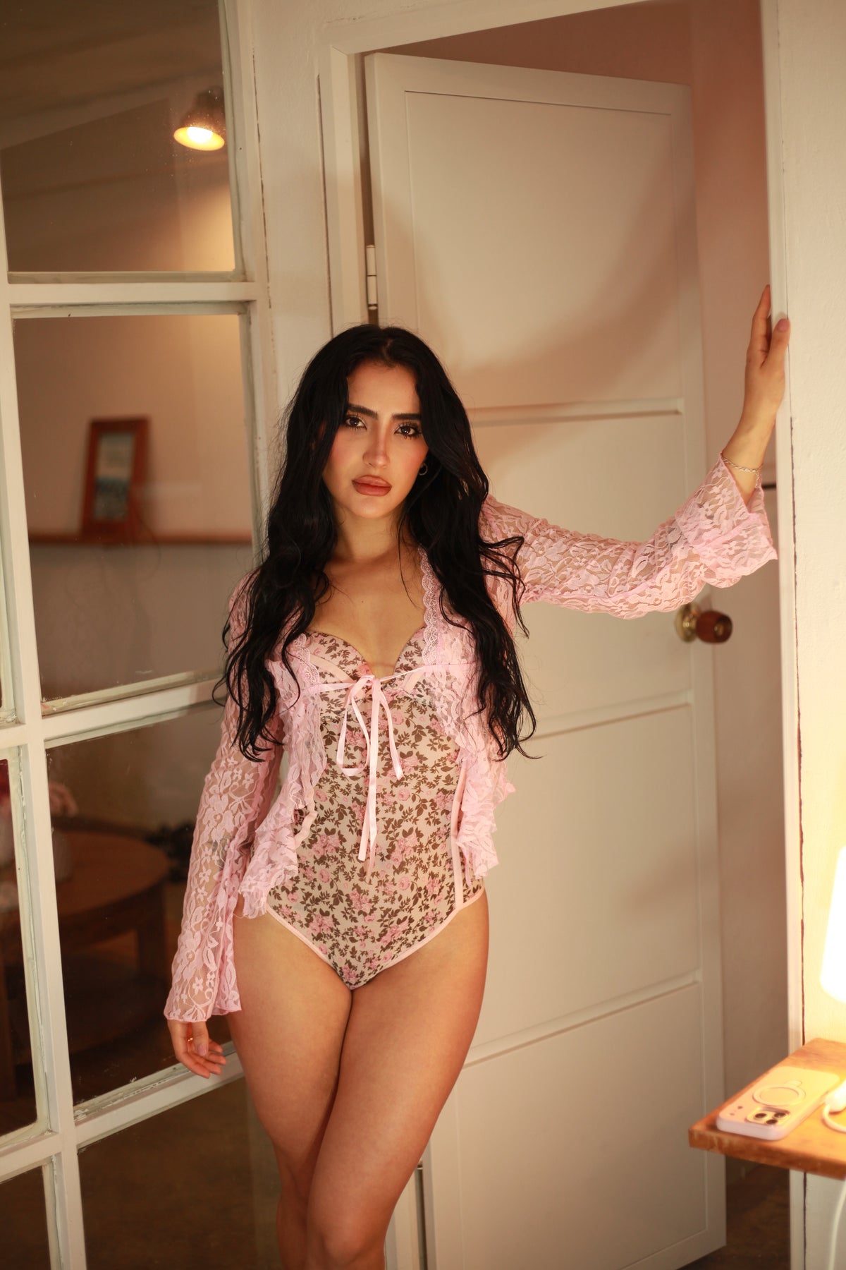 Body Rosalía floral rosa